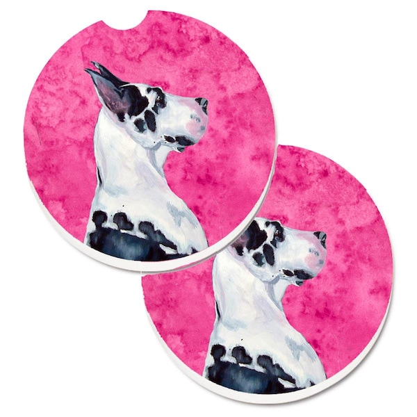 Carolines Treasures Pink Great Dane Cup Holder Car Coaster, PK2 LH9371PKCARC - main